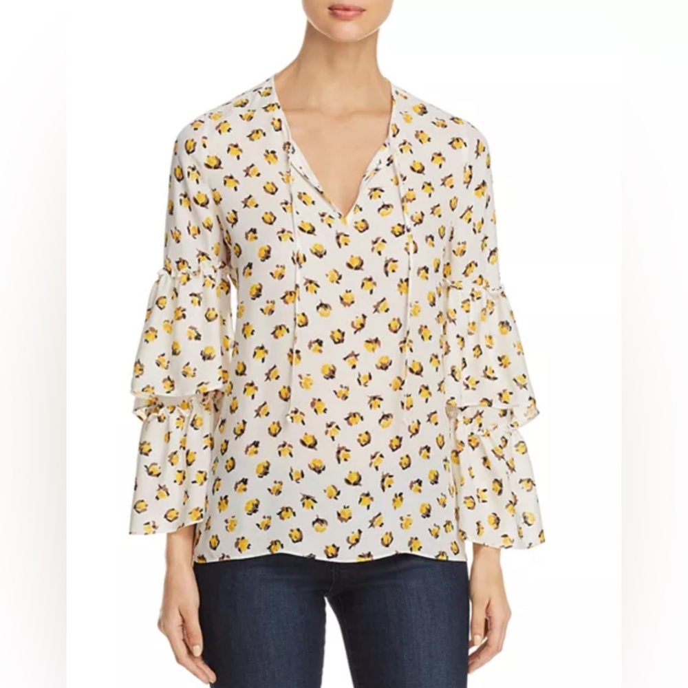 Kobi Halperin | 100% Silk Savanna Bell Sleeve Blouse | Size XS